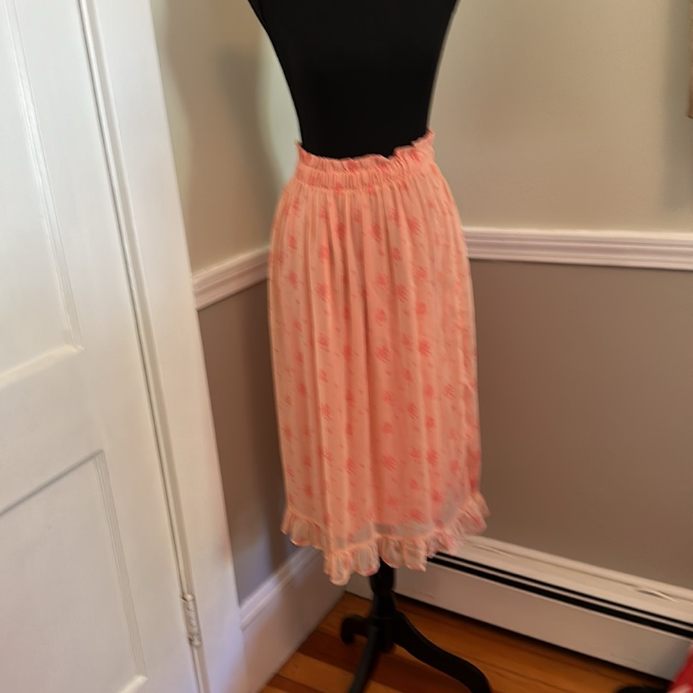 Urban Outfitters Floral Ruffle Midi Skirt (H)